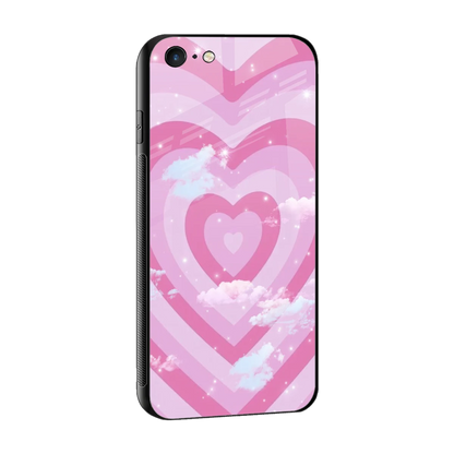 Hearts X Clouds sleek iphone 6s plus cover with tempered glass back and TPU edges