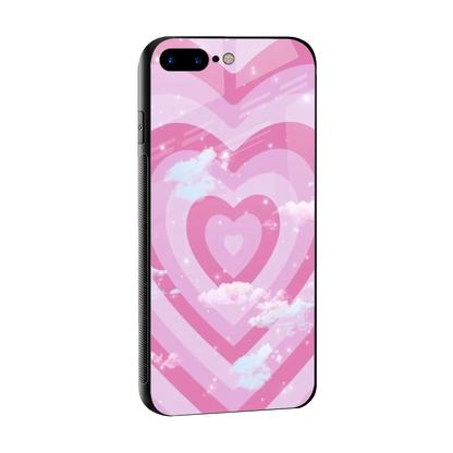 Hearts X Clouds sleek iphone 7 plus cover with tempered glass back and TPU edges