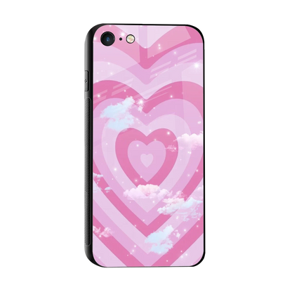 Hearts X Clouds sleek iphone 8 cover with tempered glass back and TPU edges
