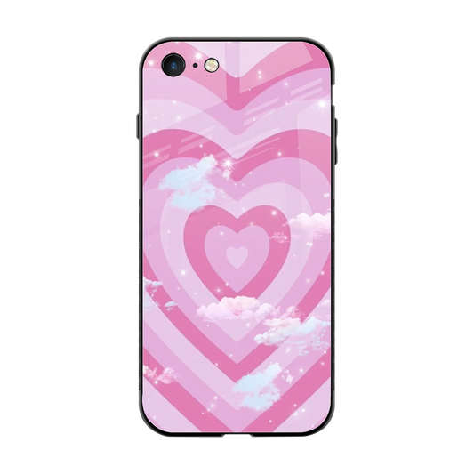 Hearts X Clouds back phone cover | glass case for iphone 7