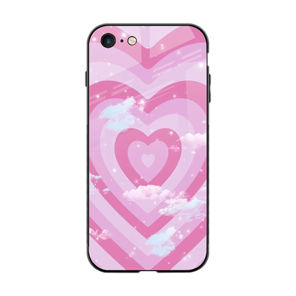 Hearts X Clouds back phone cover | glass case for iphone 8