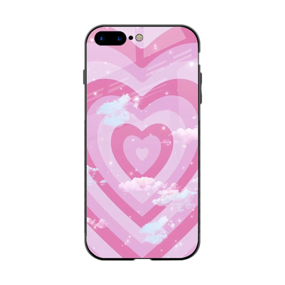Hearts X Clouds back phone cover | glass case for iphone 7 plus