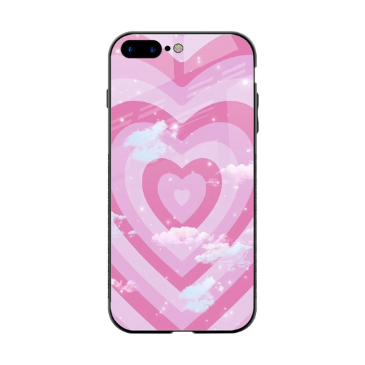 Hearts X Clouds back phone cover | glass case for iphone 7 plus