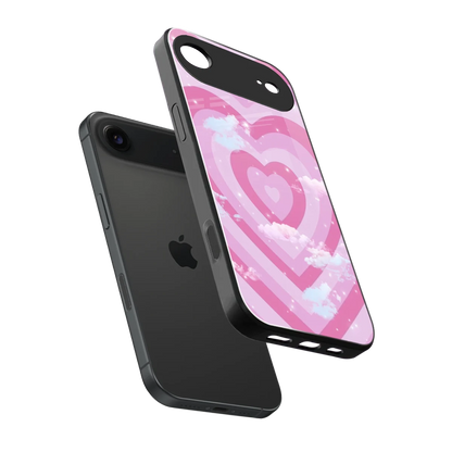 Hearts X Clouds sleek iphone air cover with tempered glass back and TPU edges