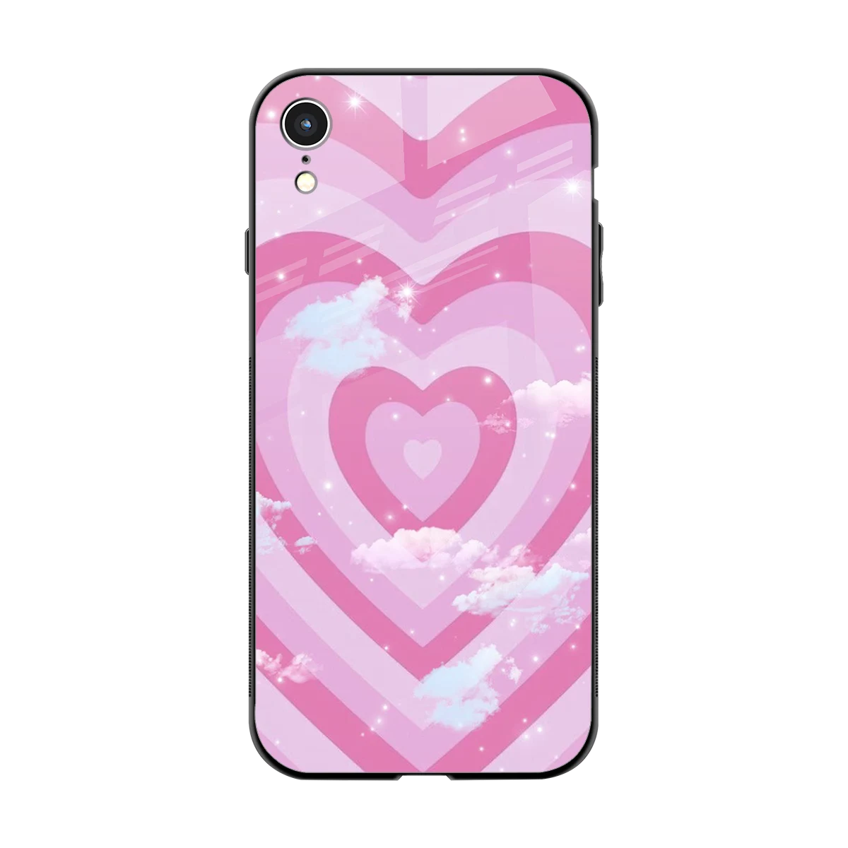 Hearts X Clouds back phone cover | glass case for iphone xr