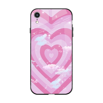 Hearts X Clouds back phone cover | glass case for iphone xr