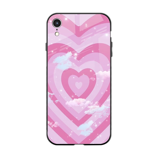 Hearts X Clouds back phone cover | glass case for iphone xr