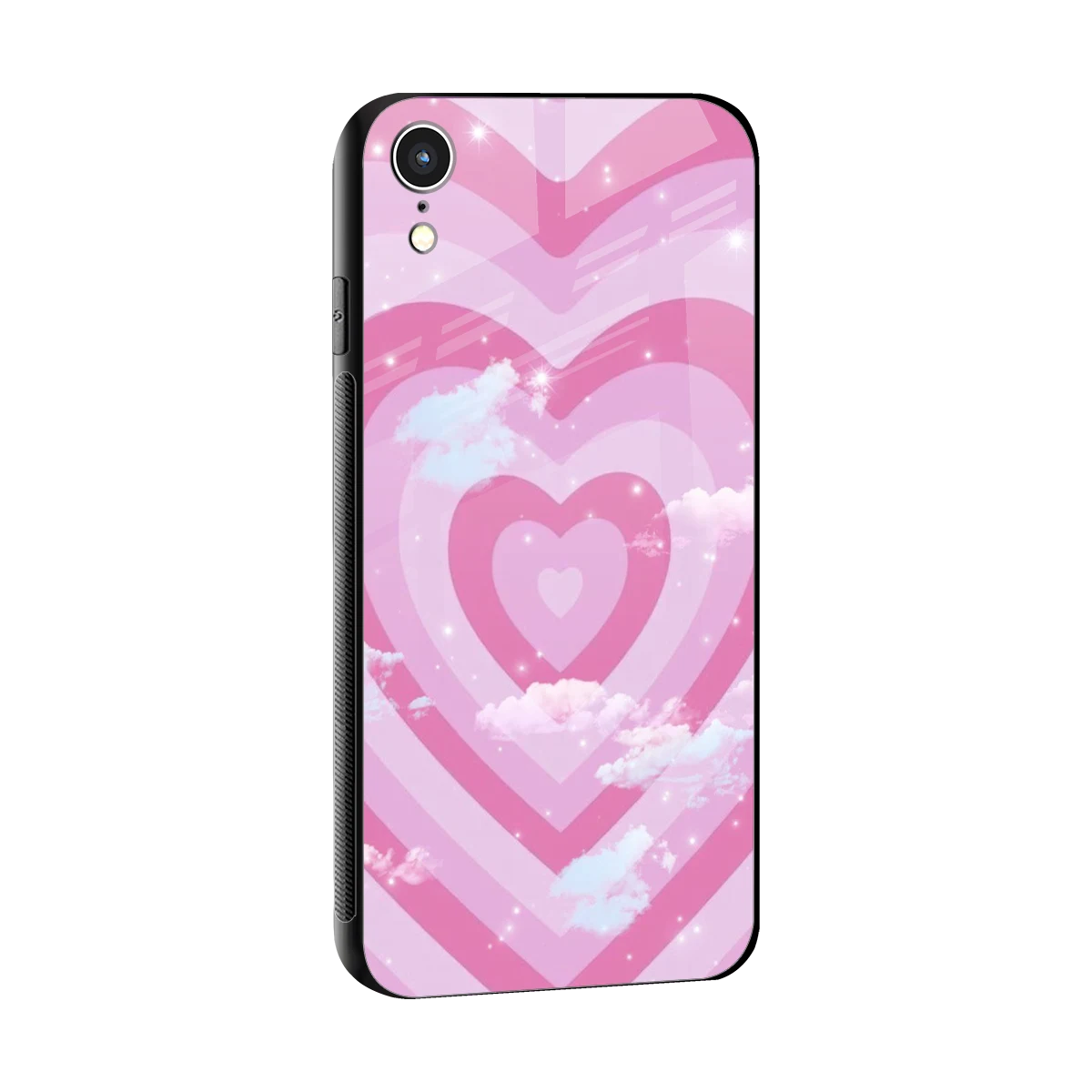 Hearts X Clouds sleek iphone xr cover with tempered glass back and TPU edges