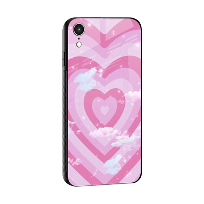Hearts X Clouds sleek iphone xr cover with tempered glass back and TPU edges