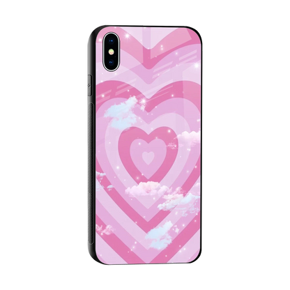Hearts X Clouds sleek iphone xs max cover with tempered glass back and TPU edges