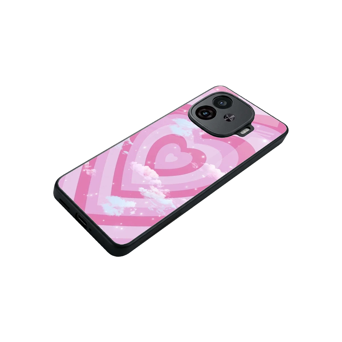 Hearts X Clouds stylish phone case for iqoo neo 10r 5g | glossy glass and slim fit