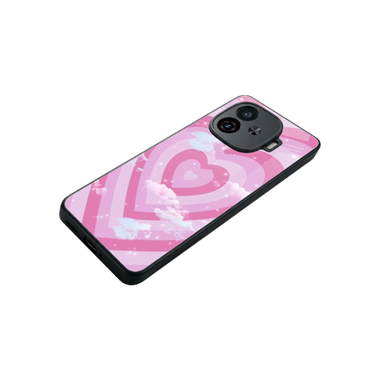 Hearts X Clouds stylish phone case for iqoo neo 10r 5g | glossy glass and slim fit