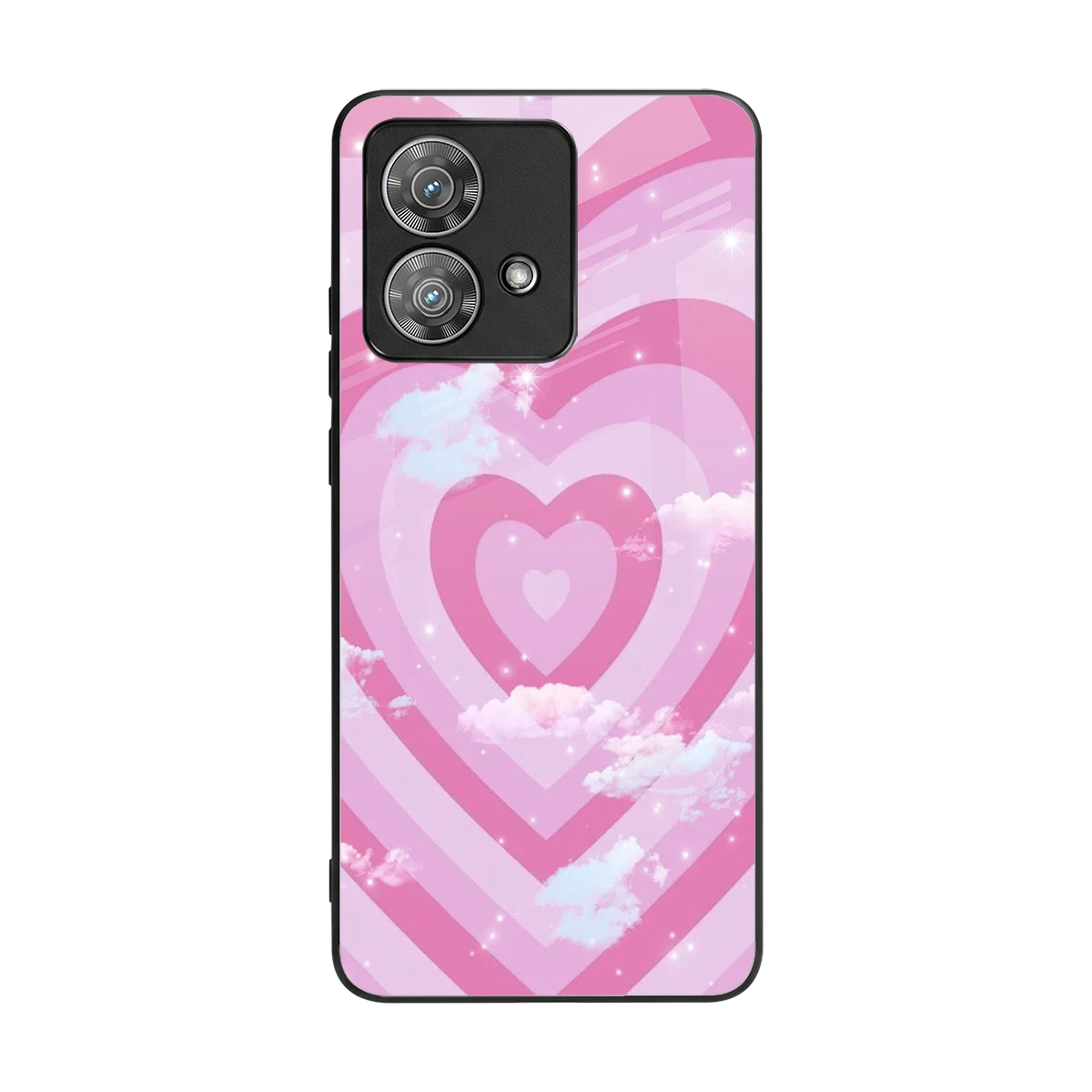Hearts X Clouds back phone cover | glass case for motorola edge 40 neo 5g