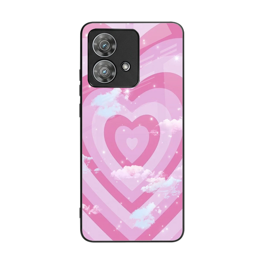 Hearts X Clouds back phone cover | glass case for motorola edge 40 neo 5g