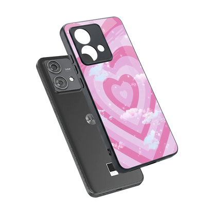 Hearts X Clouds sleek motorola edge 40 neo 5g cover with tempered glass back and TPU edges