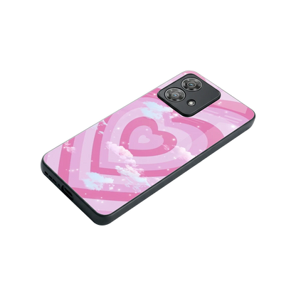 Hearts X Clouds stylish phone case for motorola edge 40 neo 5g | glossy glass and slim fit