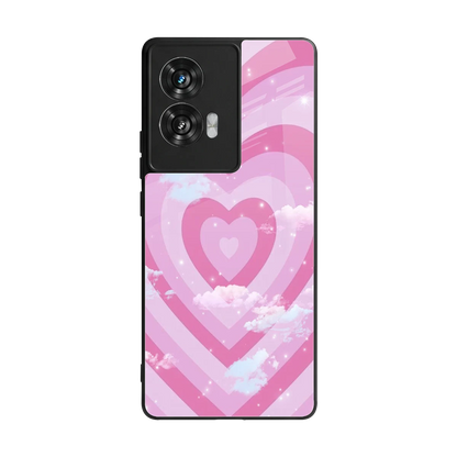 Hearts X Clouds back phone cover | glass case for motorola edge 50 fusion