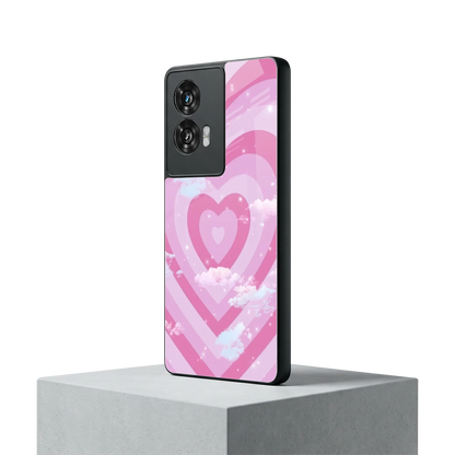 Hearts X Clouds motorola edge 50 fusion mobile cover | shockproof glass phone case