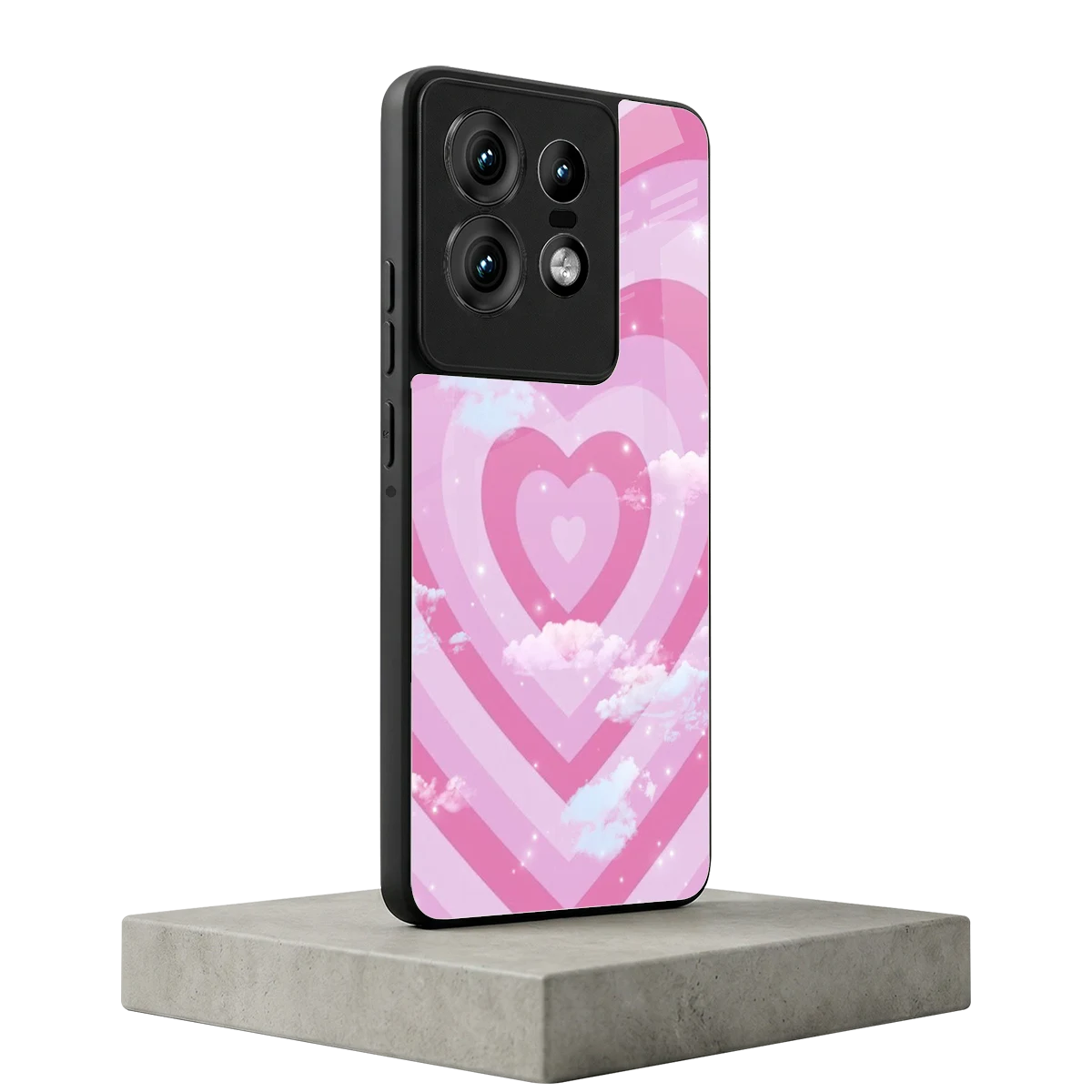 Hearts X Clouds motorola edge 50 pro mobile cover | shockproof glass phone case
