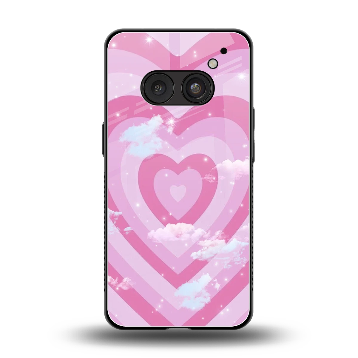 Hearts X Clouds back phone cover | glass case for nothing phone 2a plus