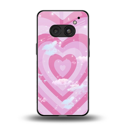 Hearts X Clouds back phone cover | glass case for nothing phone 2a plus