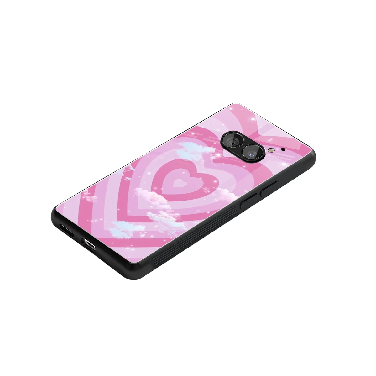 Hearts X Clouds stylish phone case for nothing phone 2a plus | glossy glass and slim fit