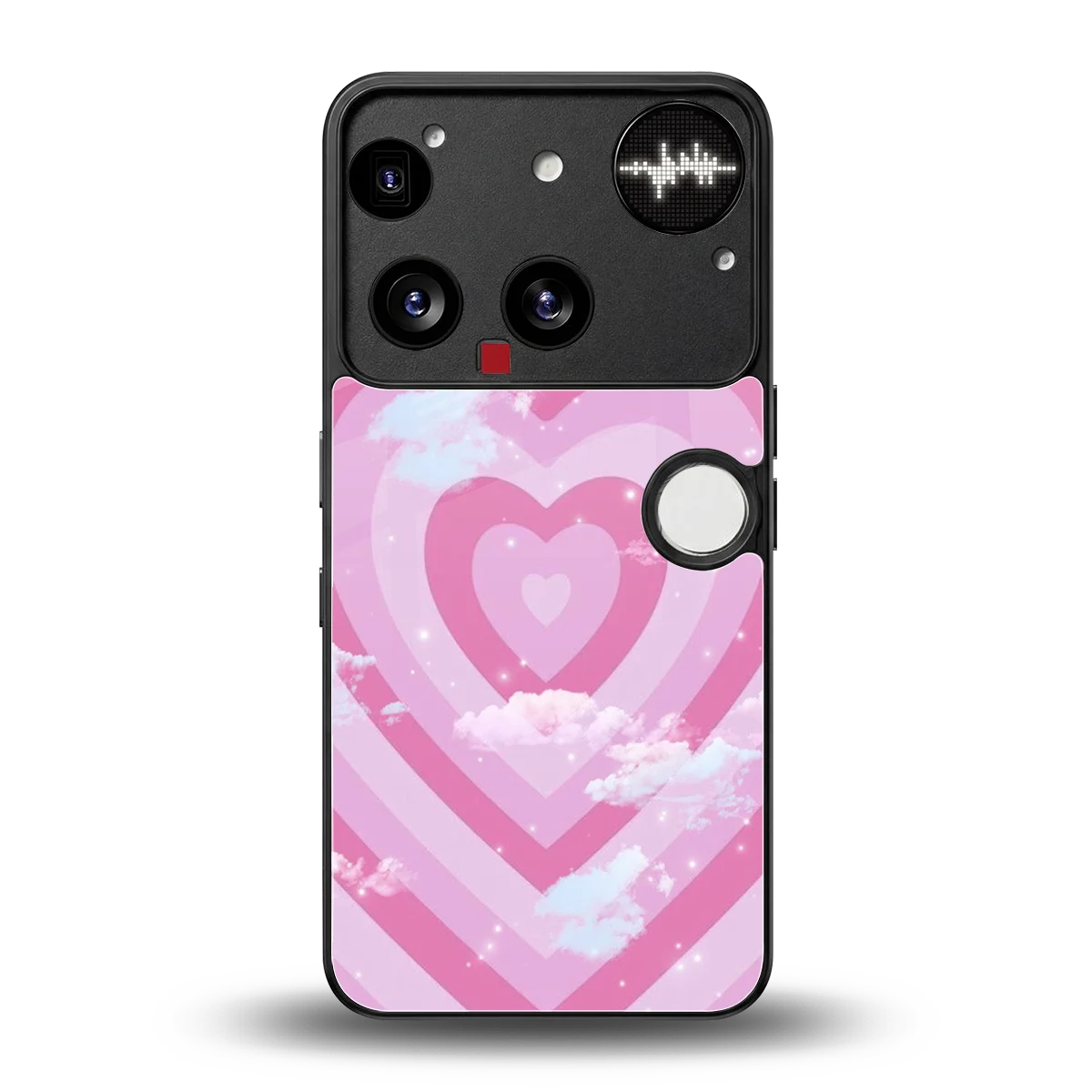 Hearts X Clouds back phone cover | glass case for nothing phone 3