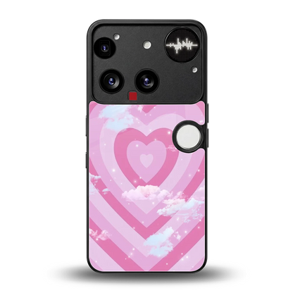 Hearts X Clouds back phone cover | glass case for nothing phone 3