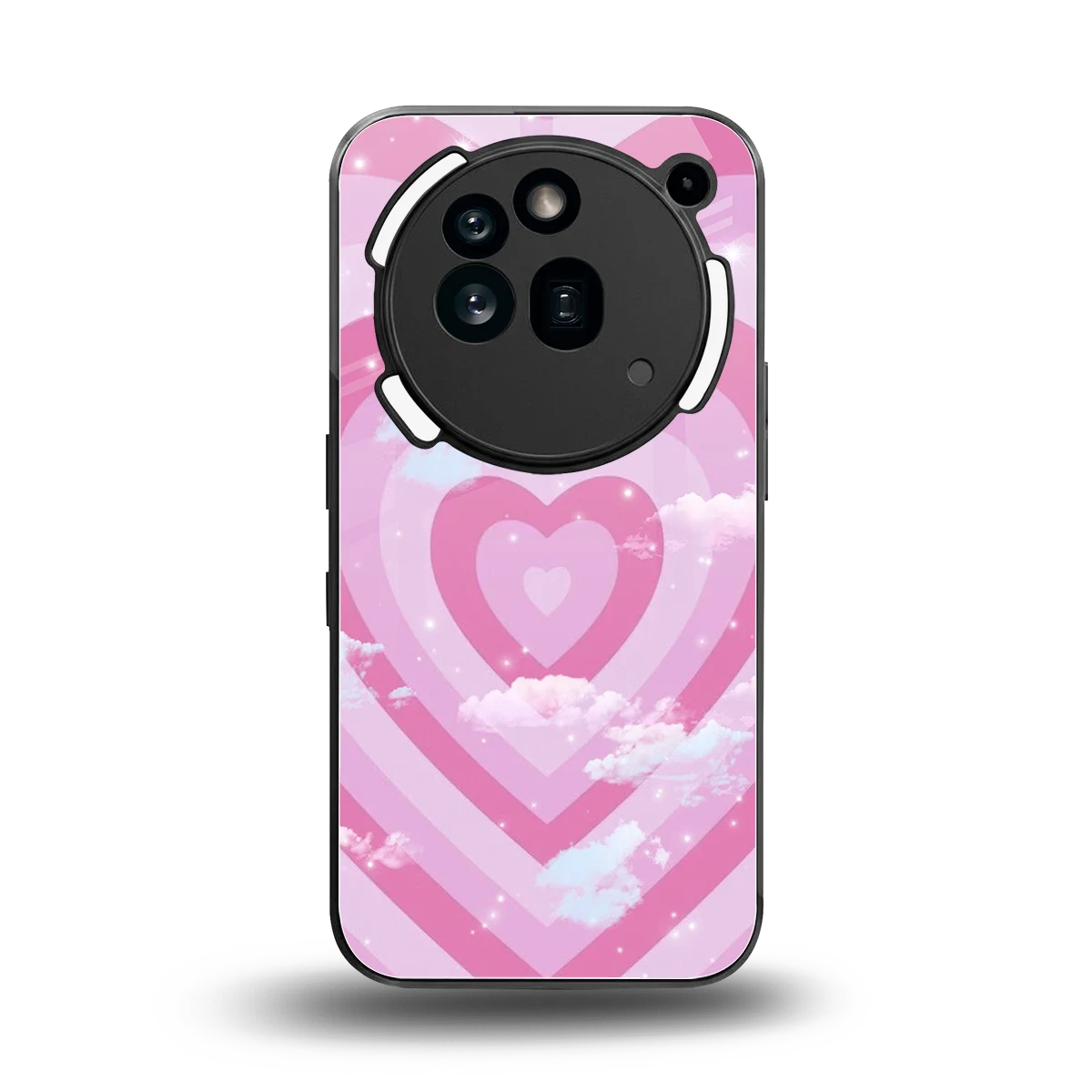 Hearts X Clouds back phone cover | glass case for nothing phone 3a pro