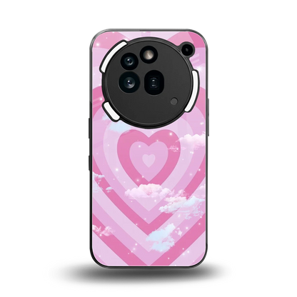 Hearts X Clouds back phone cover | glass case for nothing phone 3a pro