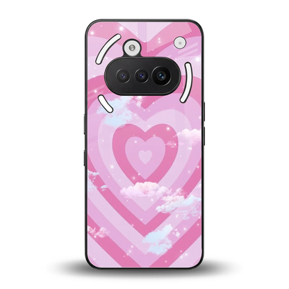 Hearts X Clouds back phone cover | glass case for nothing phone 3a