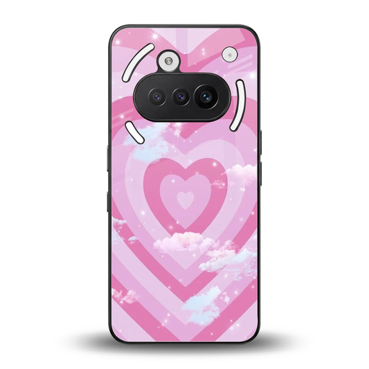 Hearts X Clouds back phone cover | glass case for nothing phone 3a