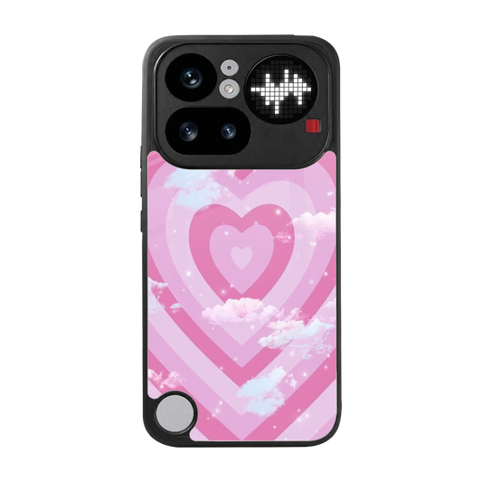 Hearts X Clouds back phone cover | glass case for nothing phone 4a pro
