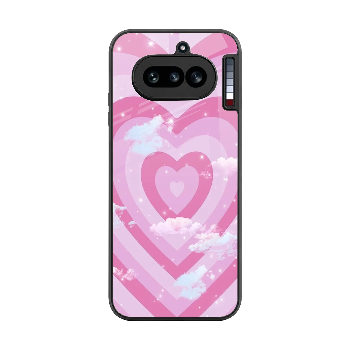 Hearts X Clouds back phone cover | glass case for nothing phone 4a