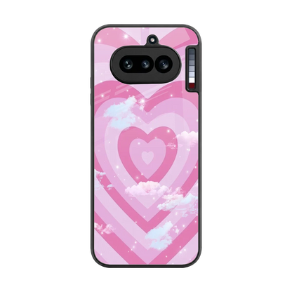 Hearts X Clouds back phone cover | glass case for nothing phone 4a