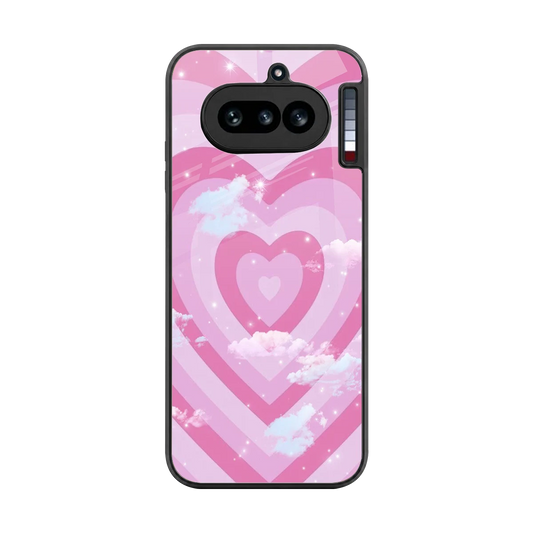 Hearts X Clouds back phone cover | glass case for nothing phone 4a
