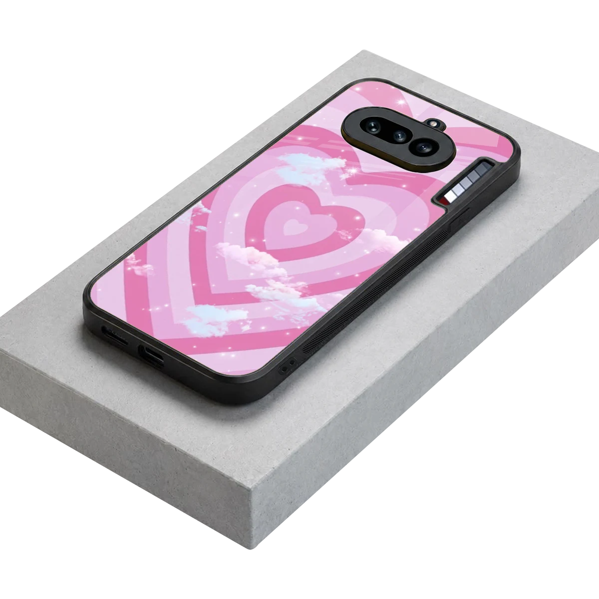 Hearts X Clouds stylish phone case for nothing phone 4a | glossy glass and slim fit