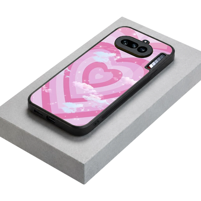 Hearts X Clouds stylish phone case for nothing phone 4a | glossy glass and slim fit