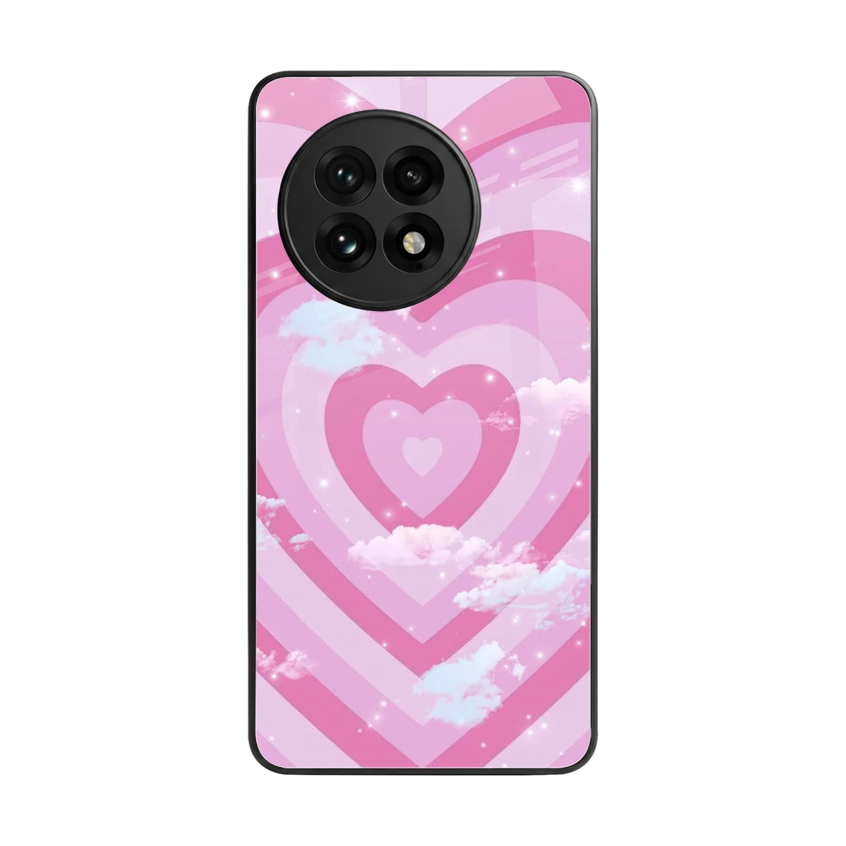 Hearts X Clouds back phone cover | glass case for oneplus 13r