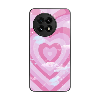 Hearts X Clouds back phone cover | glass case for oneplus 13r