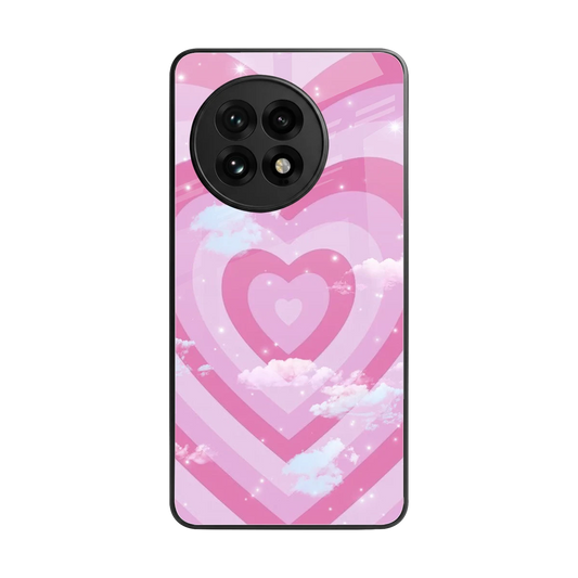 Hearts X Clouds back phone cover | glass case for oneplus 13r