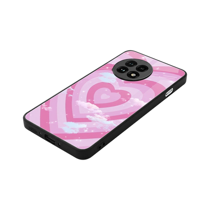 Hearts X Clouds stylish phone case for oneplus 13r | glossy glass and slim fit