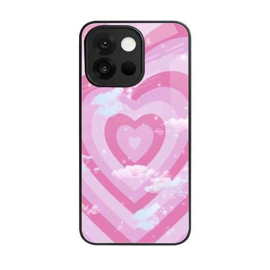Hearts X Clouds back phone cover | glass case for oneplus 13s