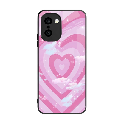 Hearts X Clouds back phone cover | glass case for oneplus 15r