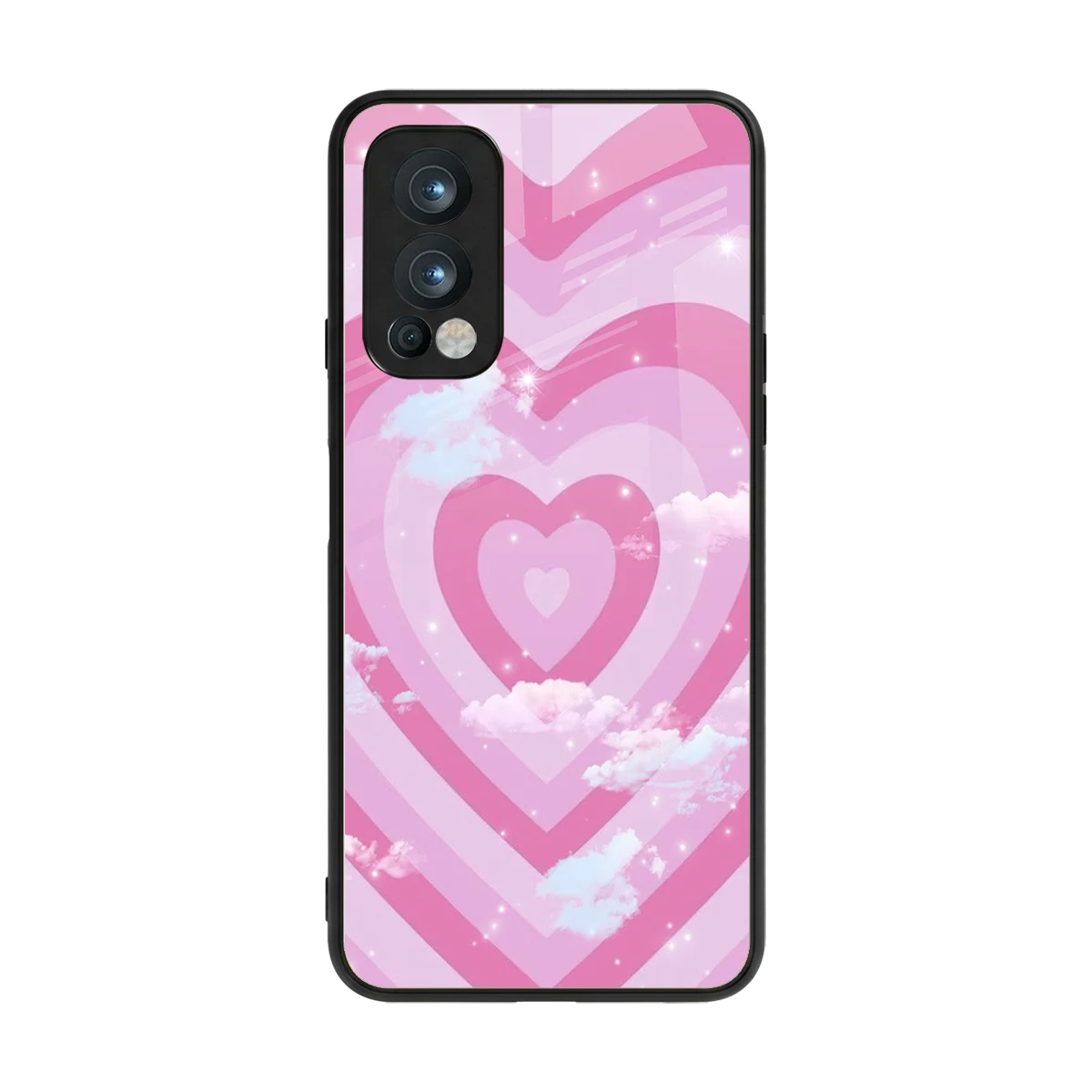 Hearts X Clouds back phone cover | glass case for oneplus nord 2