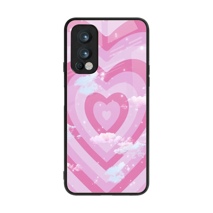 Hearts X Clouds back phone cover | glass case for oneplus nord 2