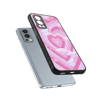 Hearts X Clouds sleek oneplus nord 2 cover with tempered glass back and TPU edges