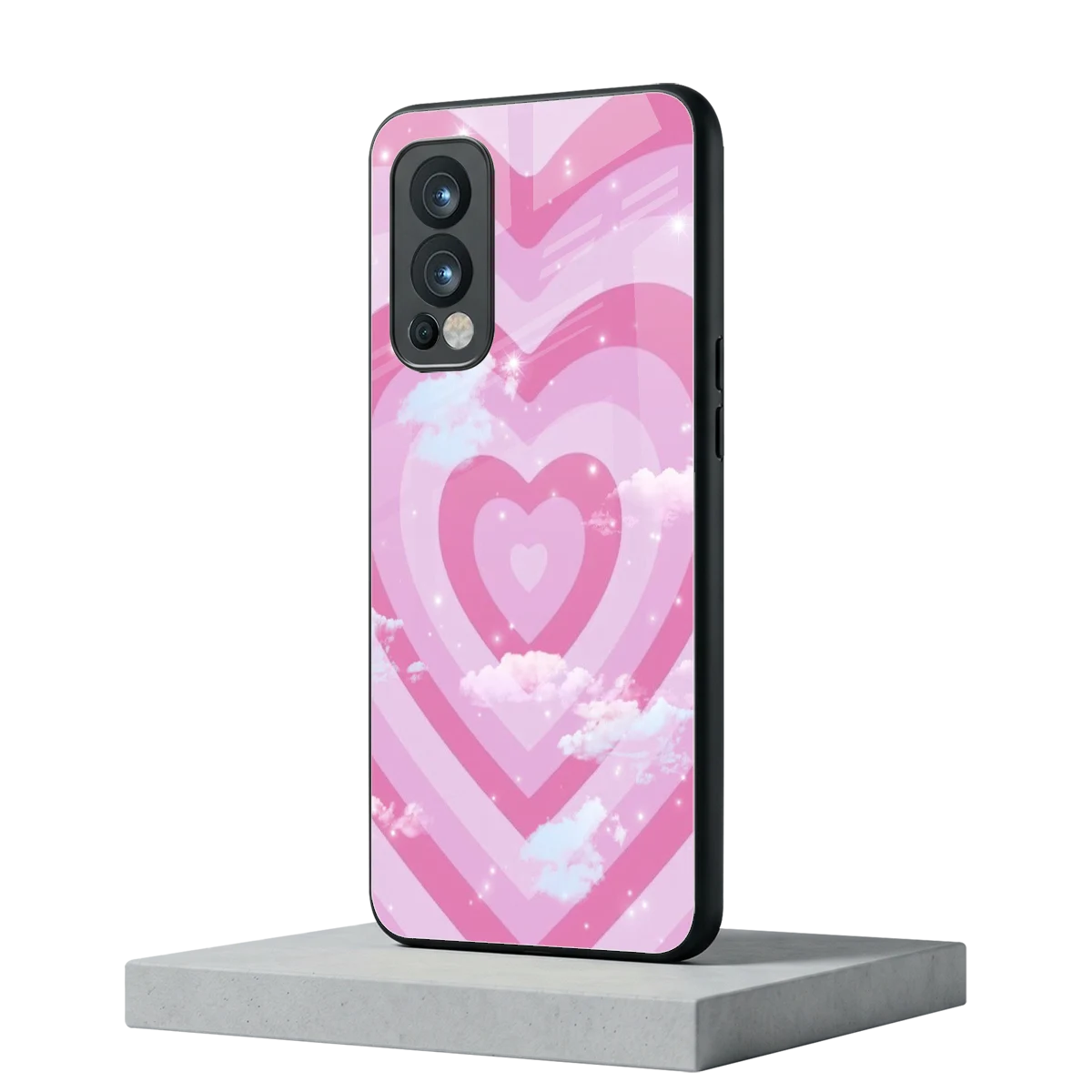 Hearts X Clouds oneplus nord 2 mobile cover | shockproof glass phone case