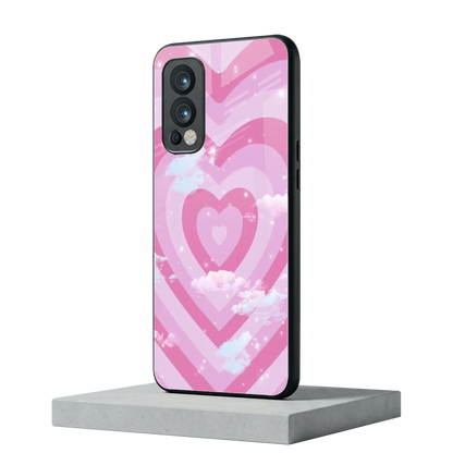 Hearts X Clouds oneplus nord 2 mobile cover | shockproof glass phone case