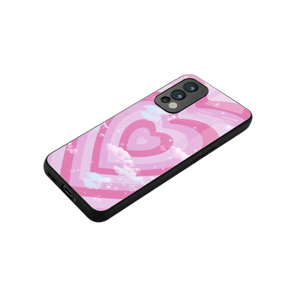 Hearts X Clouds stylish phone case for oneplus nord 2 | glossy glass and slim fit